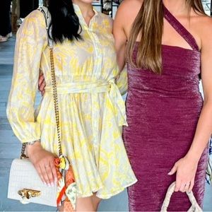 Floral Silk Ruffle Hem Dress